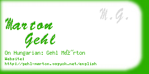 marton gehl business card